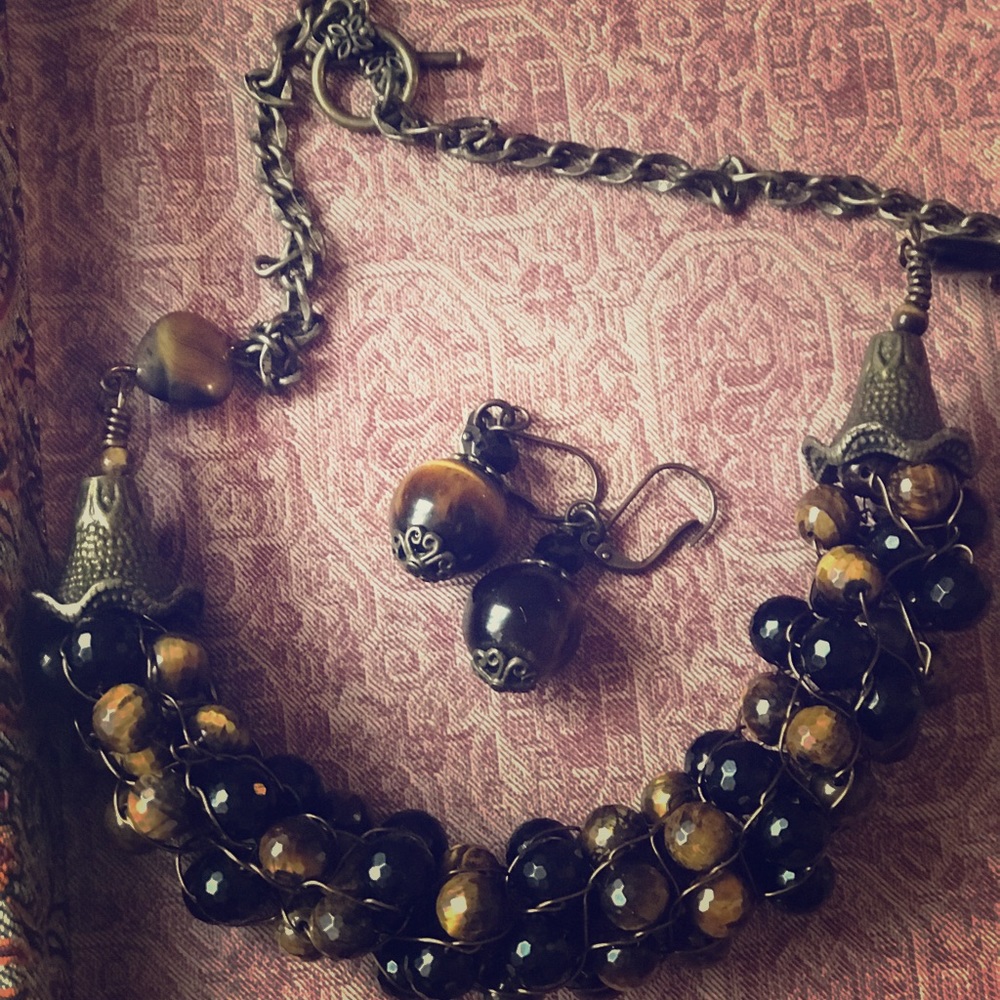 Handmade necklace and earrings